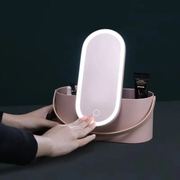 Makeup Organiser Box W/ LED Mirror